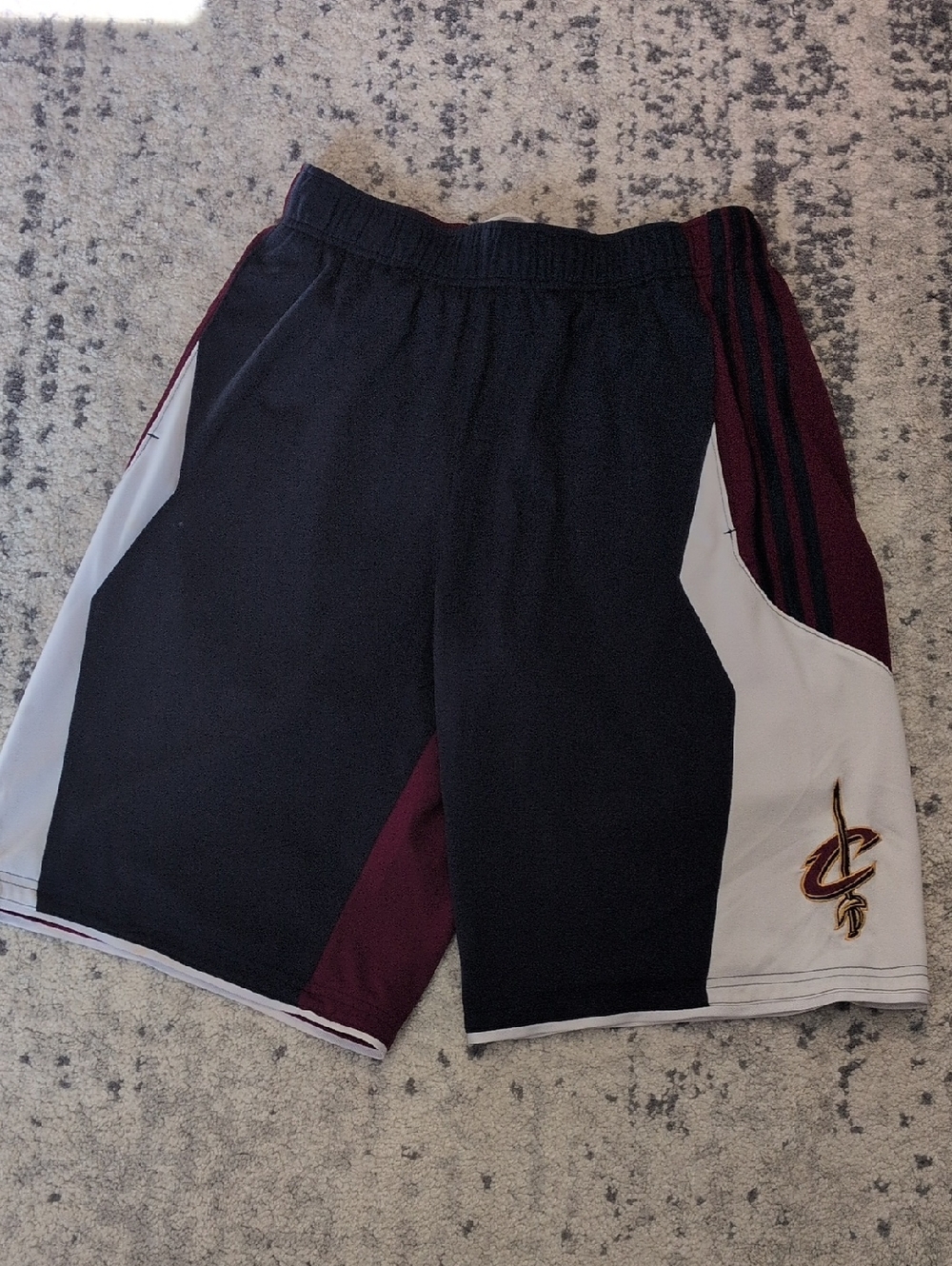 Adidas Men's Navy and Maroon Athletic Short with Cavalier's Basketball Team Logo